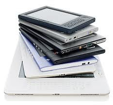 A stack of ereaders