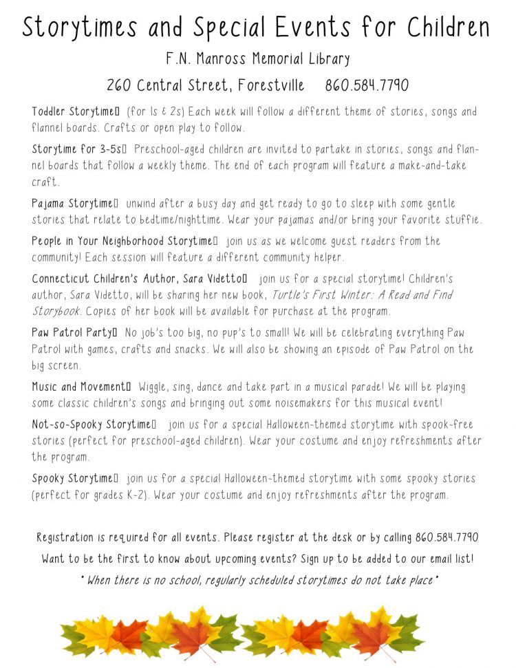 Event Descriptions October Bristol Public Library