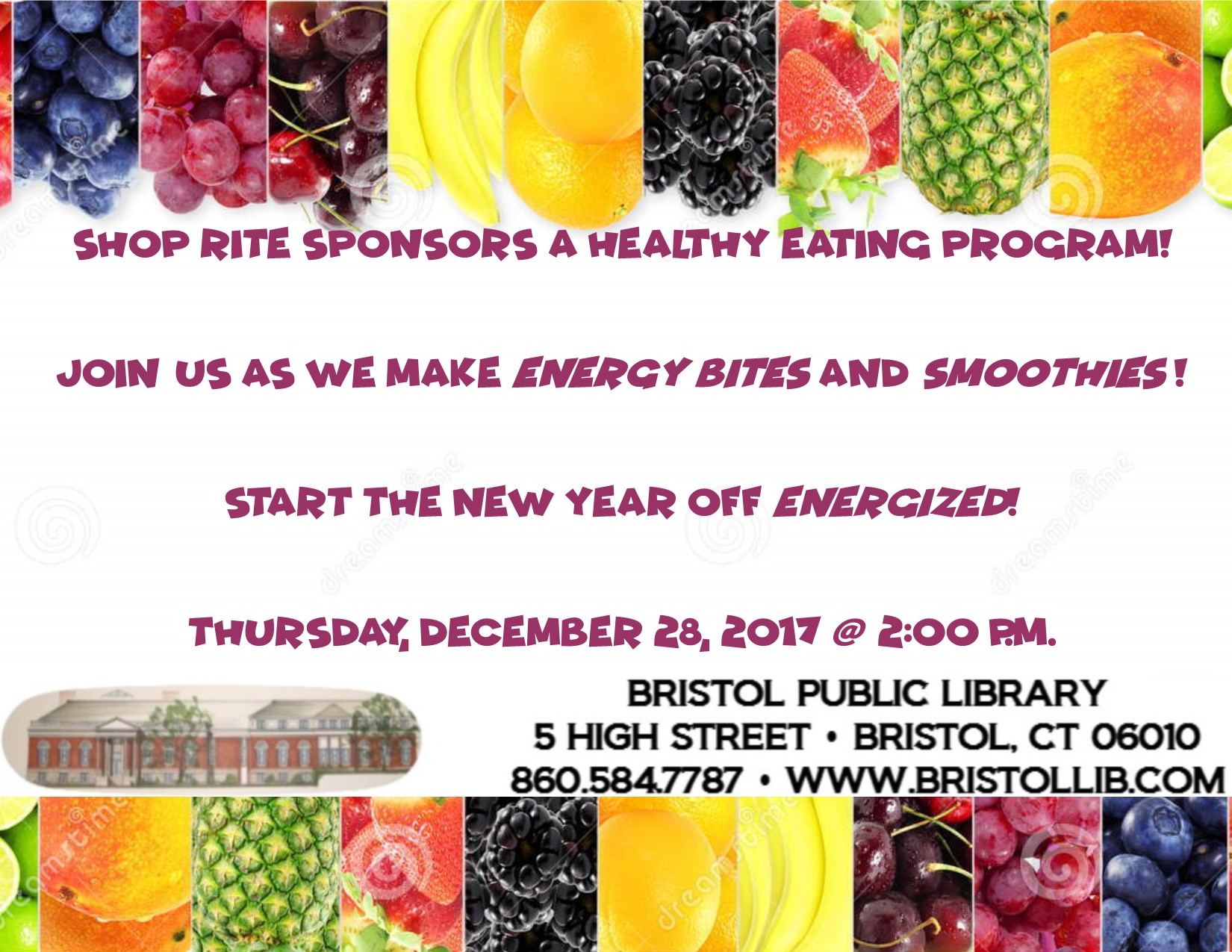 energize the new year healthy snack program bristol public library shoprite flyer bristol ct