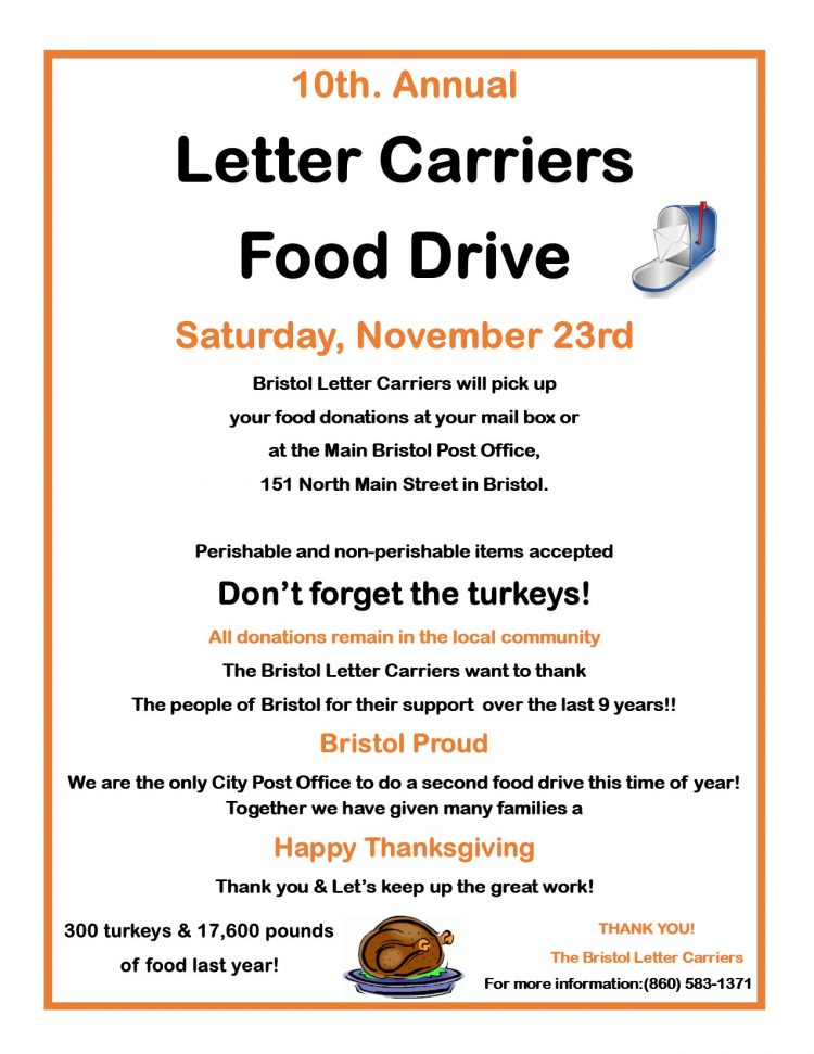 Letter Carriers Community Food Drive Bristol Public Library