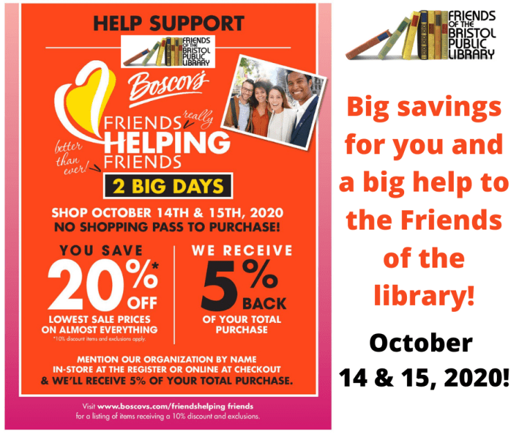 Thumbnail - Friends of the Library Boscov's Fundraiser 2020