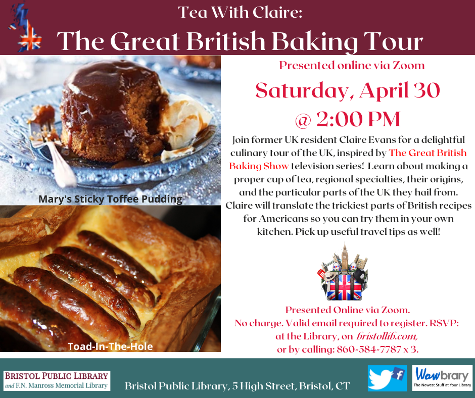 Tea with Claire The Great British Baking Tour! Bristol Public Library