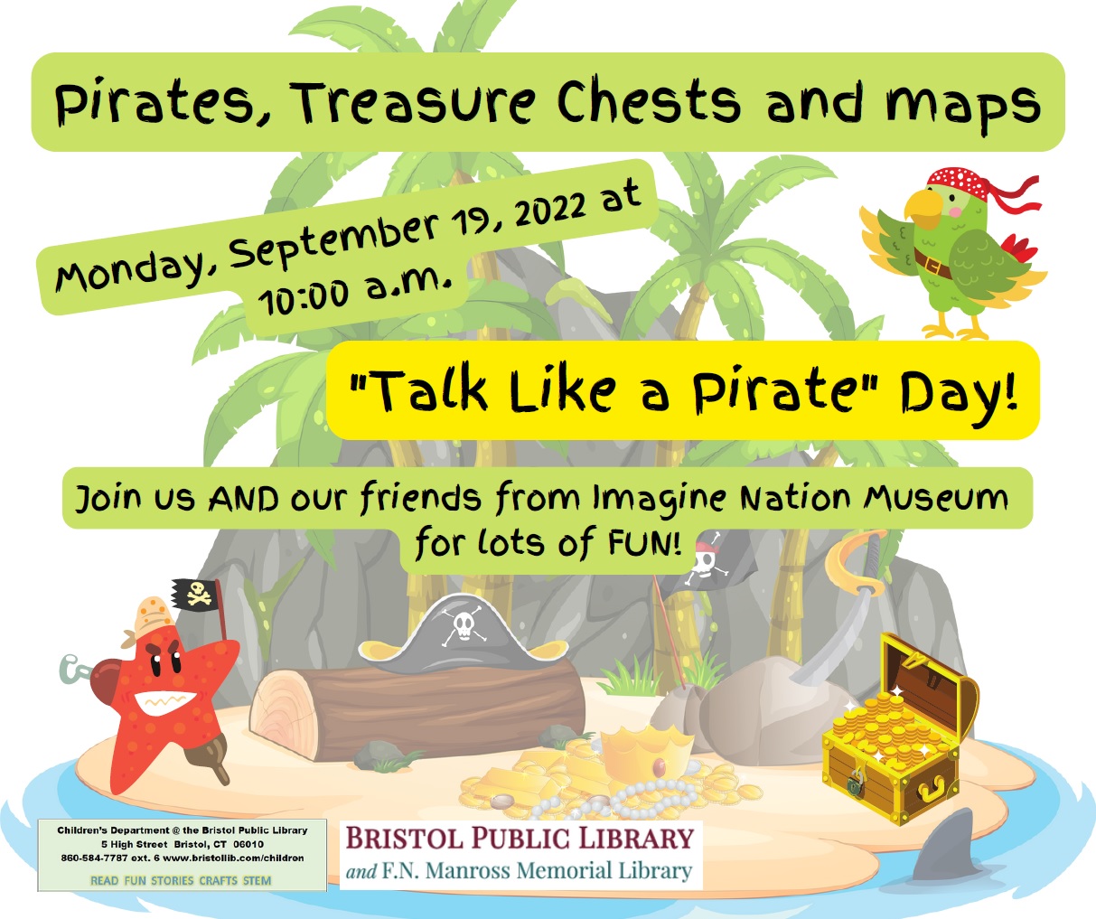 Pirates, Treasure Chests & Maps"Talk Like a Pirate" Day! Bristol Public Library