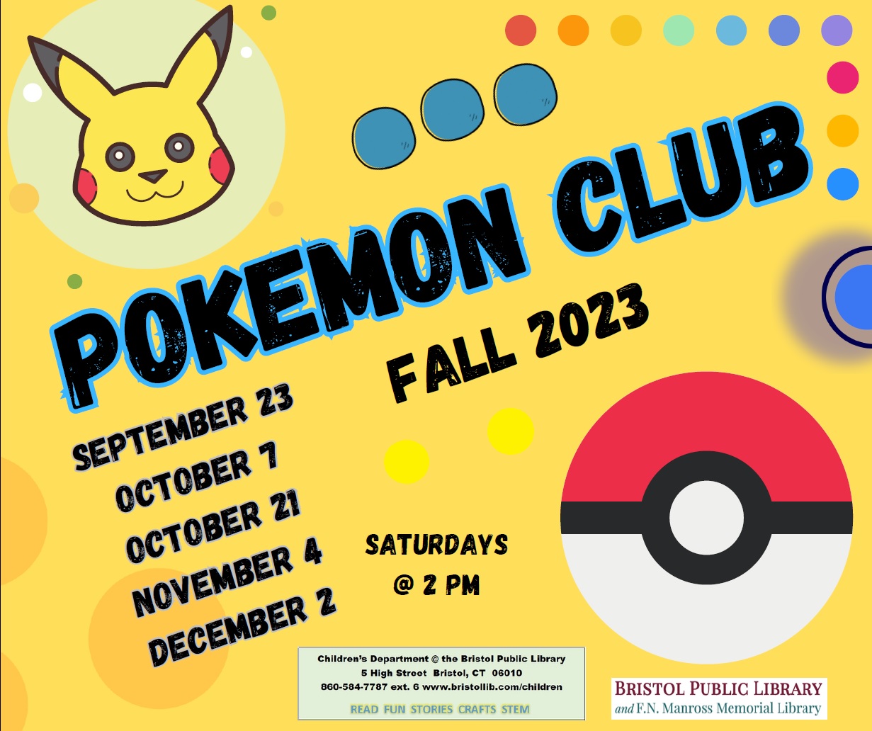 Pokémon Club-SUMMER 2023! - Bristol Public Library