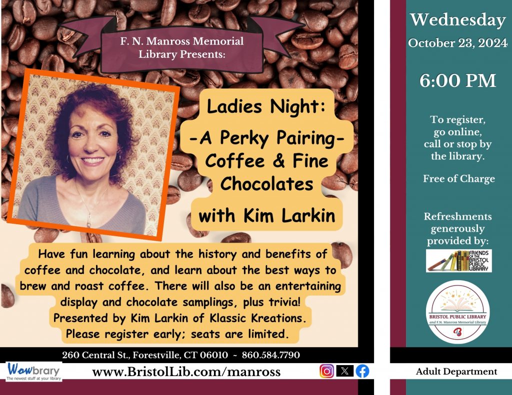 Ladies Night-- Kim Larkin, A Perky Pairing: Coffee & Fine Chocolates - Poster