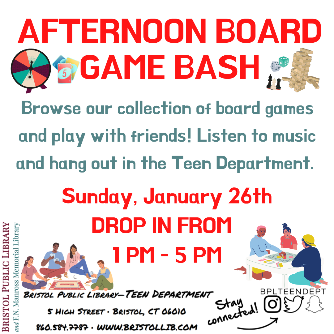graphic of kids playing board games in the background and program details in the foreground