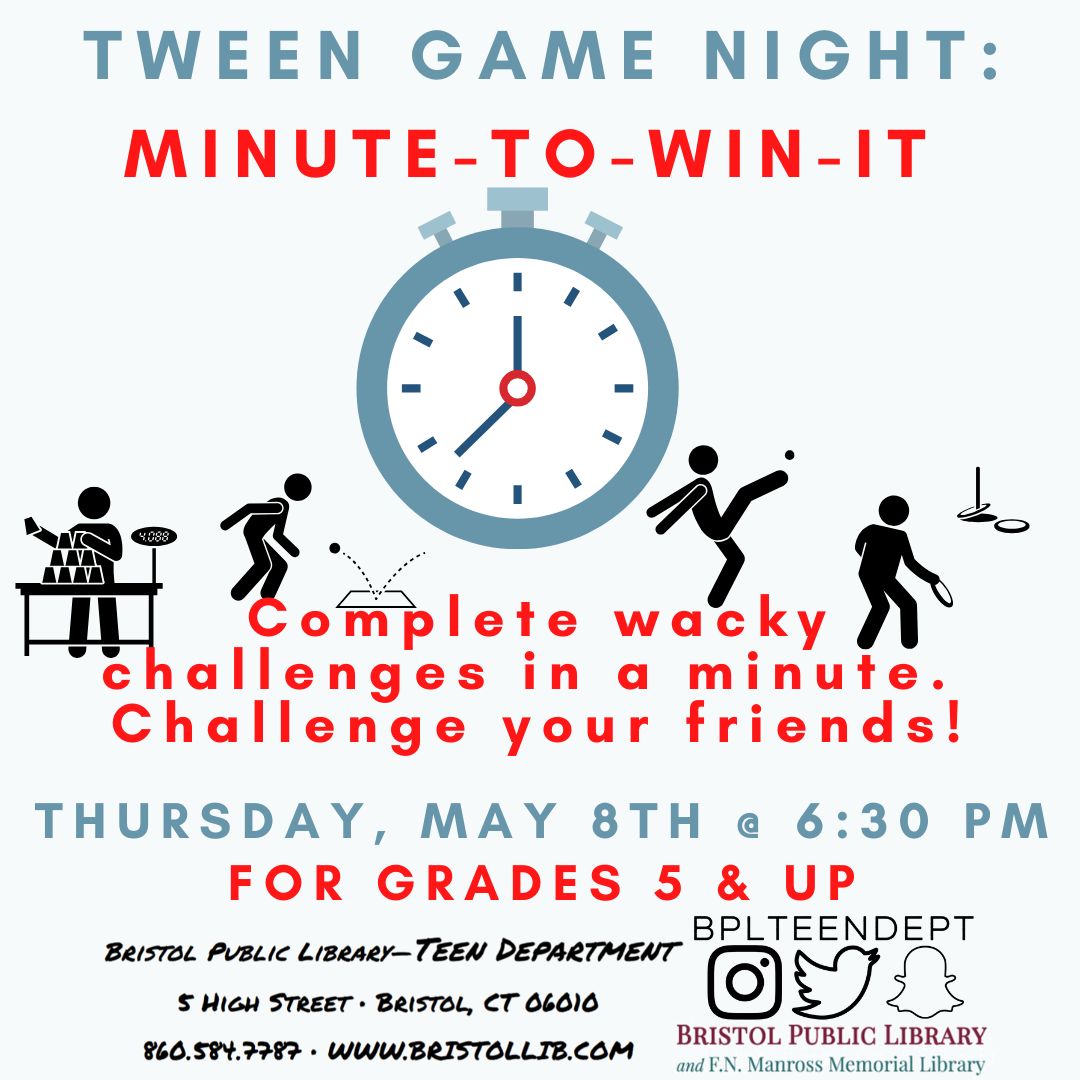 Graphic of flyer with stick figure people completing various sports challenges in the background and program details in the foreground.
