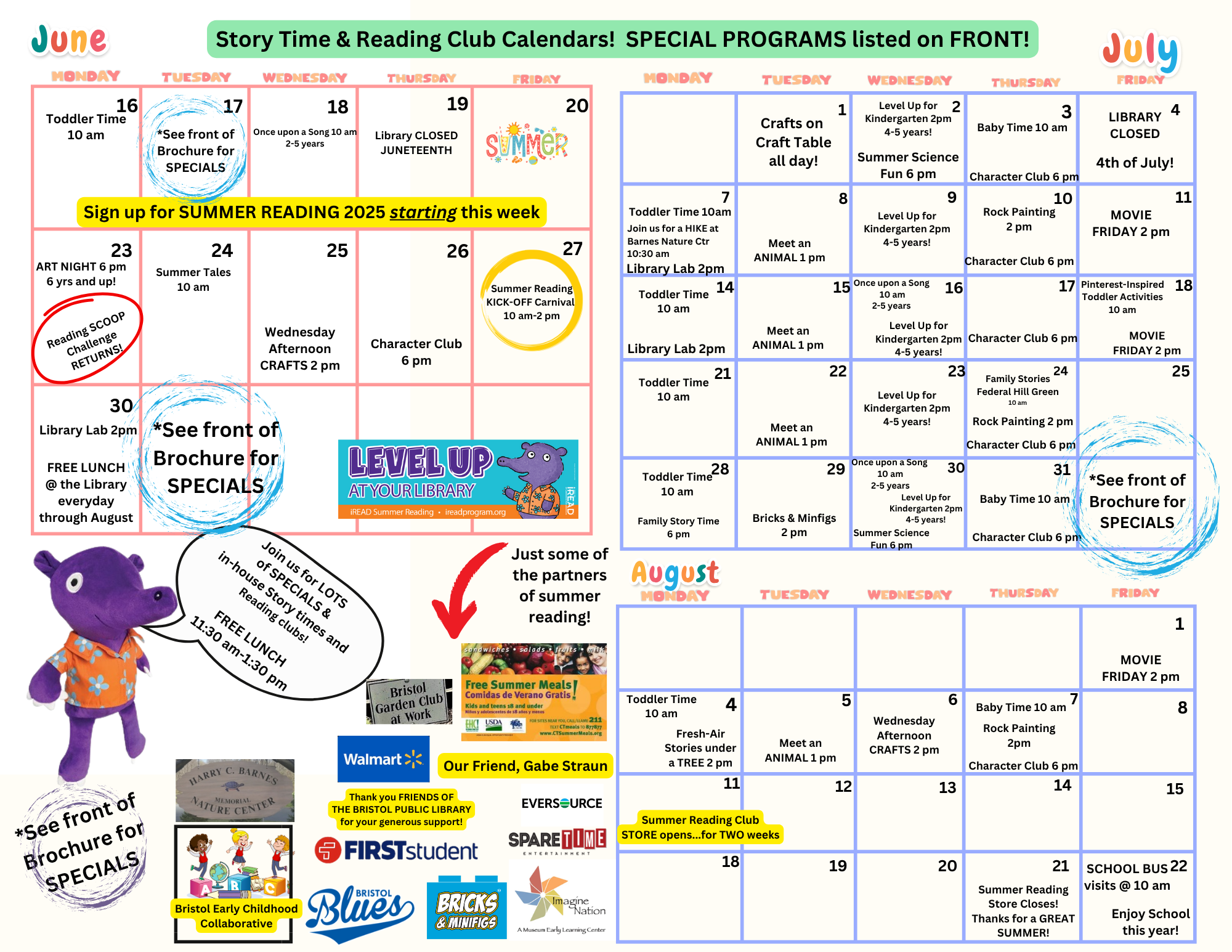 3-month calendar on white background with logos in lower left.