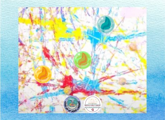 A painting made with large marbles.