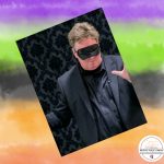 Illusionist Greg Dwyer with a blindfold.
